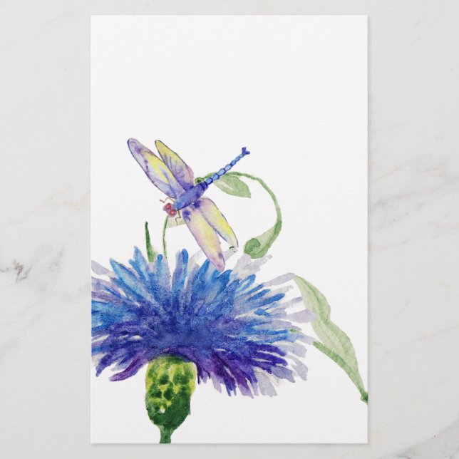 Watercolor Wildflowers Stationery (Front)