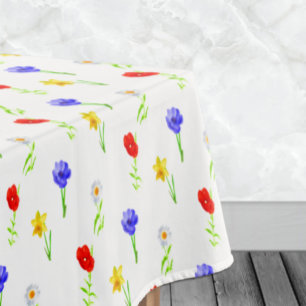 Watercolor Wildflowers Tablecloth