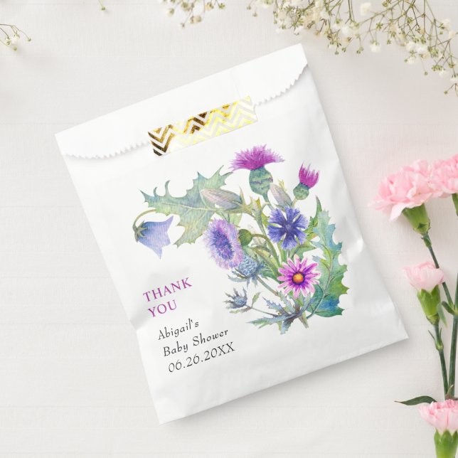Watercolor wildflowers Thank You Baby Shower Favour Bag (Sealed)