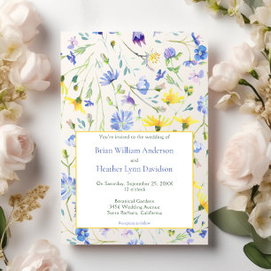 Watercolor Wildflowers Wedding Invitation