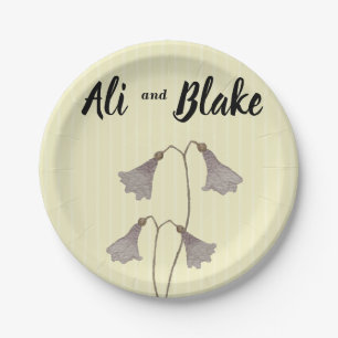 Watercolor Wildflowers Wedding Paper Plate
