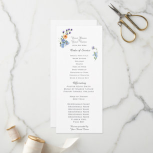 Watercolor Wildflowers Wedding Program