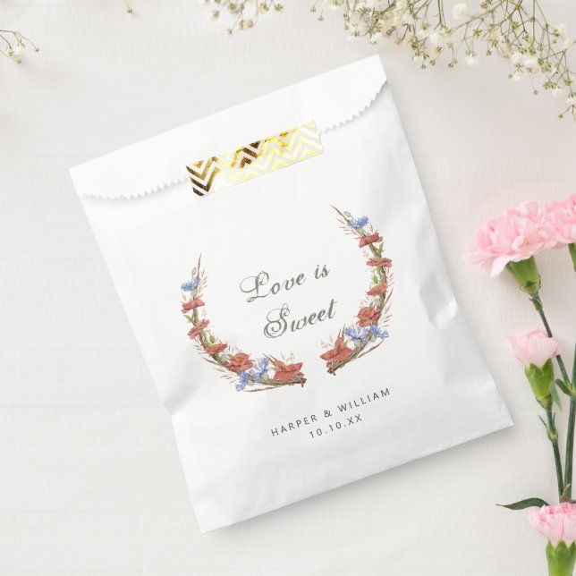 watercolor wildflowers wedding sweets favour bag (Sealed)