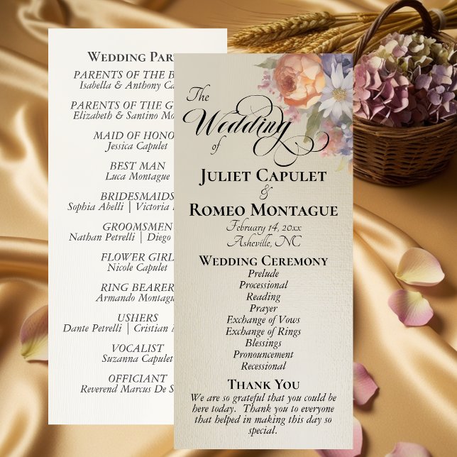 Watercolor Wildflowers - Wheat Wedding Program (Creator Uploaded)
