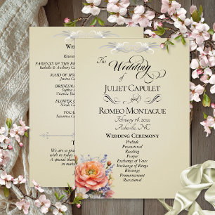 Watercolor Wildflowers - Wheat Wedding Program