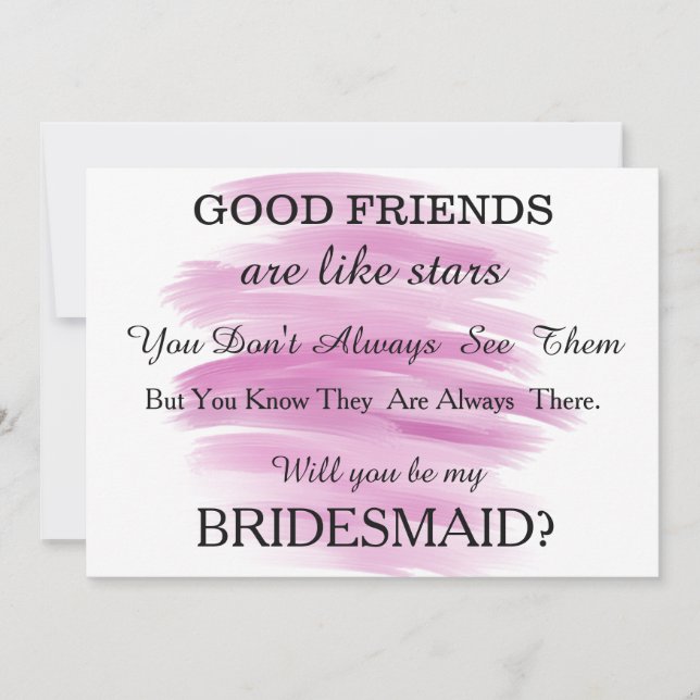 Watercolor Will you be my bridesmaid? Invitation (Front)