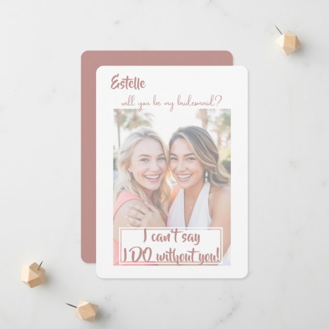 Watercolor Will you be my bridesmaid proposal card (Front/Back In Situ)