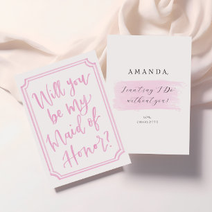 Watercolor Will you be my MOH proposal card