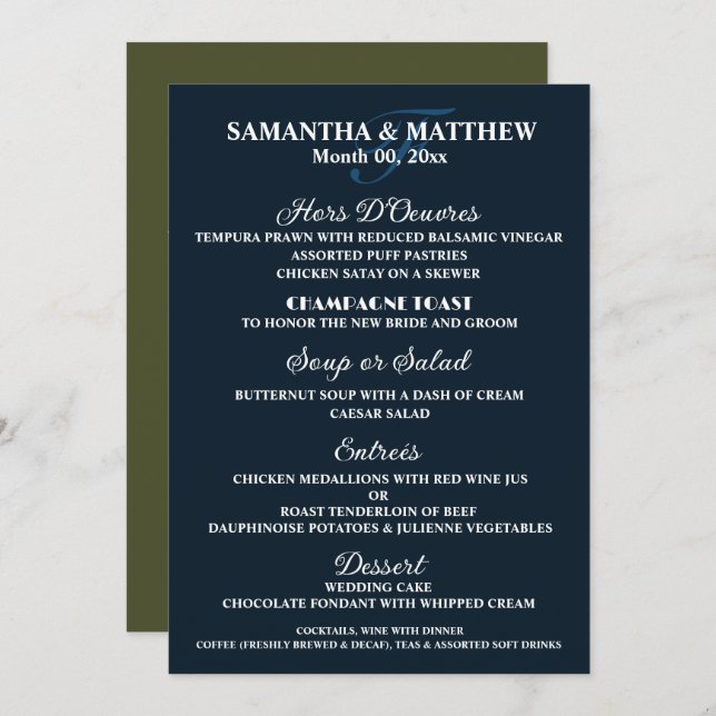 Watercolor wine bottles country vineyard menu (Front/Back)