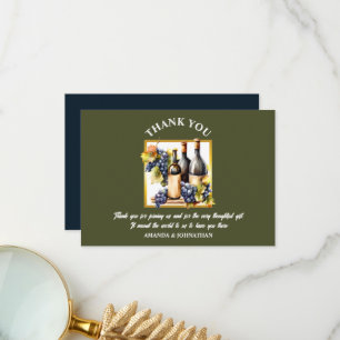 Watercolor wine bottles wine farm vineyard thanks thank you card