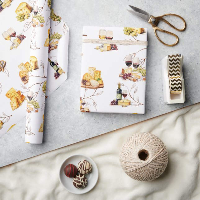 Watercolor Wine Pattern Wrapping Paper (Crafts)
