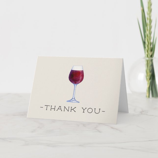 Watercolor Wine Thank You Cards Personalised (Front)