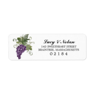 Watercolor Wine Vineyard   Return Address Label