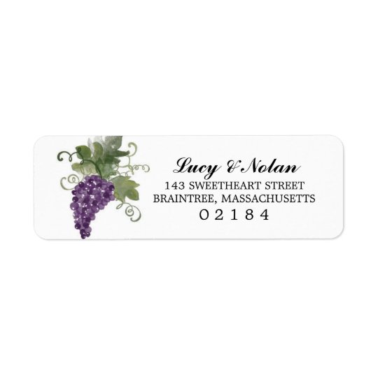 Watercolor Wine Vineyard | Return Address Return Address Label