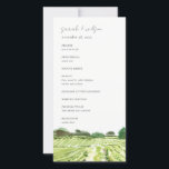 Watercolor Winery Vineyard Wedding Program Card<br><div class="desc">Rustic Watercolor Winery Vineyard Theme Collection.- it's an elegant script watercolor Illustration of vineyard lively green in colour,  Perfect for your Vineyard destination wedding & parties. It’s very easy to customise,  with your personal details. If you need any other matching product or customisation,  kindly message via Zazzle.</div>