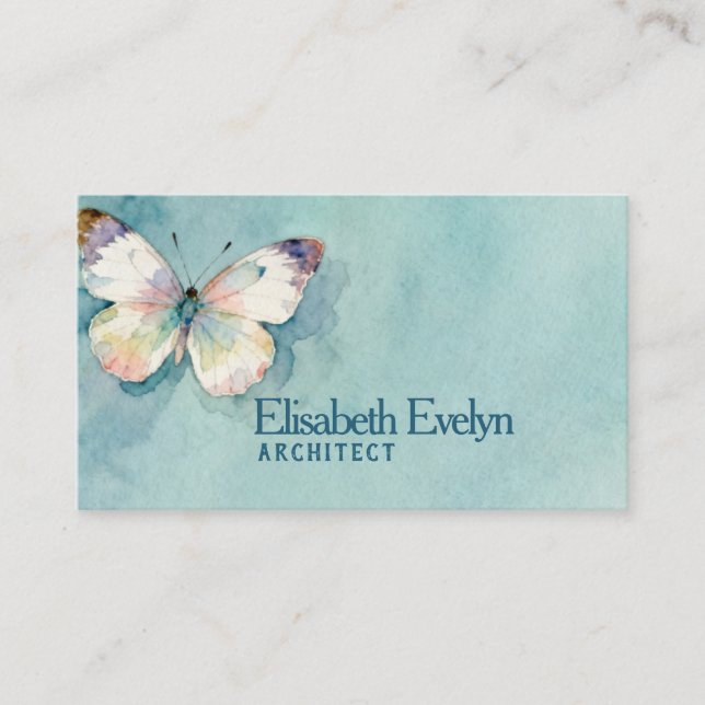 Watercolor Wings: Artistic Business Card Design (Front)