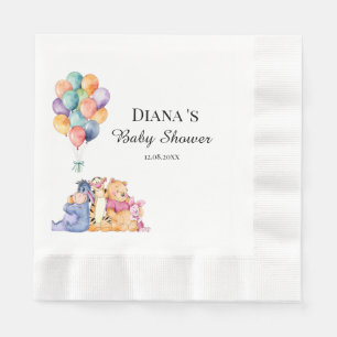 Watercolor Winnie the Pooh Baby Shower Napkin