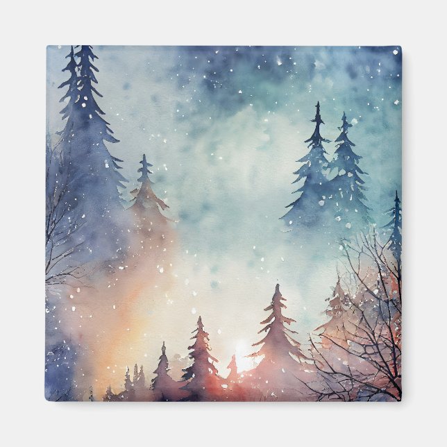Watercolor Winter Art Magnet (Front)
