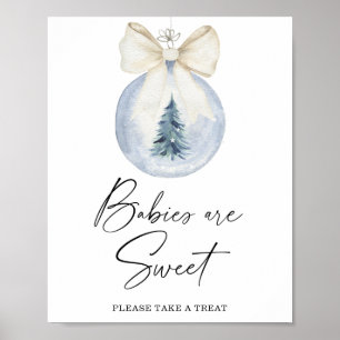 Watercolor Winter Babies are sweet poster