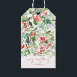 Watercolor Winter Berries and Greenery Gift Tags<br><div class="desc">Watercolor Winter Berries and Greenery Holiday Gift Tag</div>