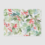 Watercolor Winter Berries and Greenery Tissue Paper<br><div class="desc">Watercolor Winter Berries and Greenery Tissue Paper</div>