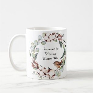 Watercolor Winter Bird Wreath Memorial Keepsake  Coffee Mug