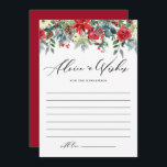 Watercolor Winter Blooms Garland Wedding Advice Card<br><div class="desc">Leave your advice and well wishes for newlyweds with this customisable wedding advice and wishes card. It features a watercolour floral garland of bred poinsettia flowers,  red and cream roses,  pinecones,  winterberries and greenery. Personalise by adding your details. This floral wedding advice card is perfect for winter weddings.</div>
