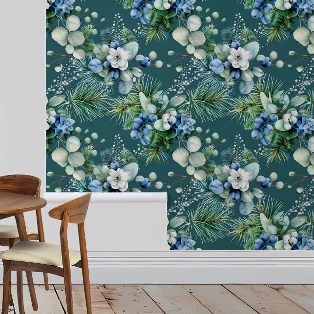 Watercolor Winter BlueBerry Christmas  Wallpaper (Creator Uploaded)