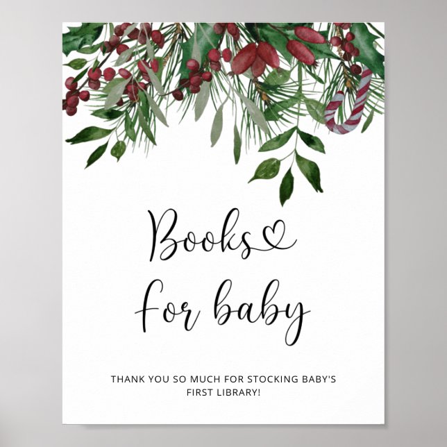 Watercolor winter books for baby poster (Front)