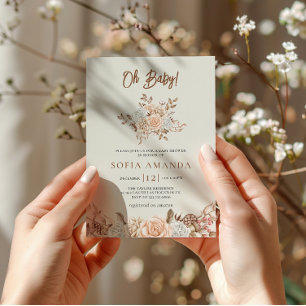 Watercolor Winter Bouquet Baby Shower Invitation