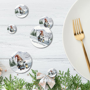 Watercolor Winter Christmas Gnome Confetti