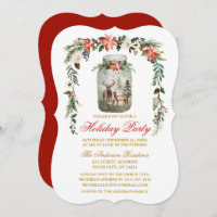 Watercolor Winter Floral Mason Jar Holiday Party