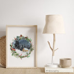 Watercolor Winter Forest Christmas  Poster<br><div class="desc">Watercolor Winter Forest Christmas Poster</div>