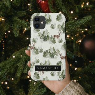Watercolor Winter Forest Seamless Pattern Case-Mate iPhone Case