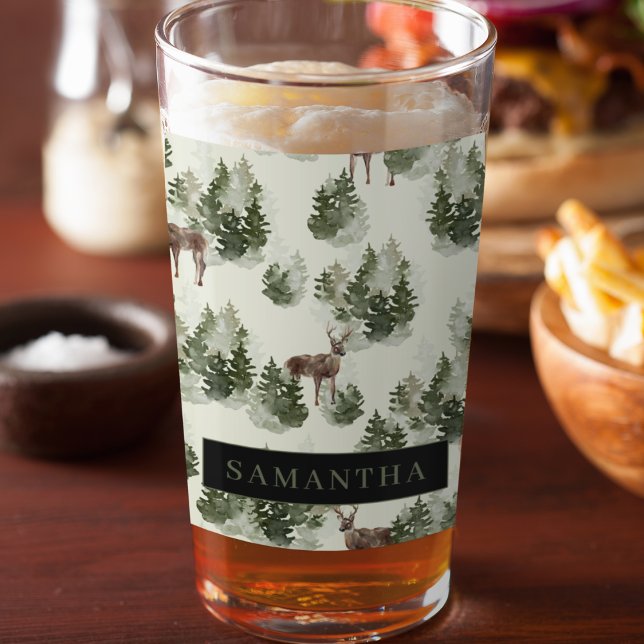 Watercolor Winter Forest Seamless Pattern Glass (Creator Uploaded)