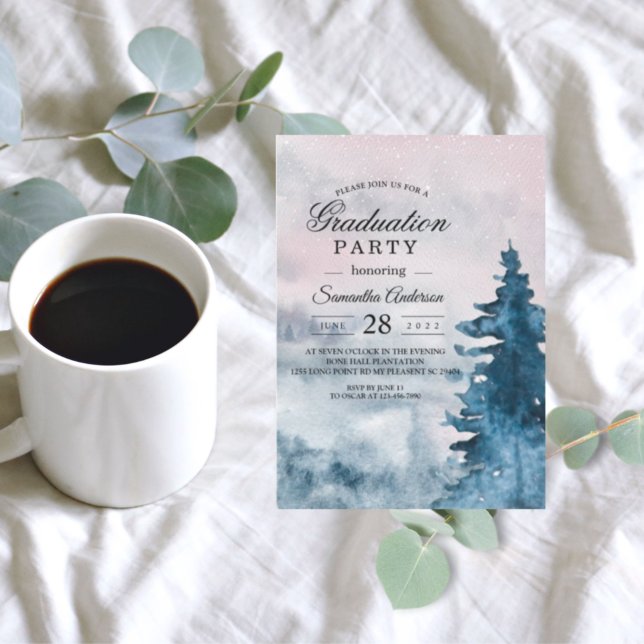 Watercolor Winter Graduation Invitation (Creator Uploaded)