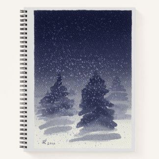 Watercolor winter holidays notebook