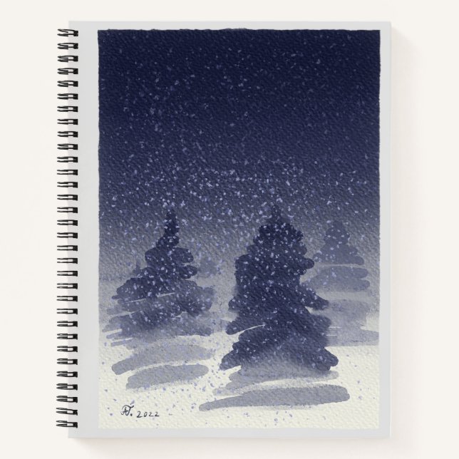 Watercolor winter holidays notebook (Front)