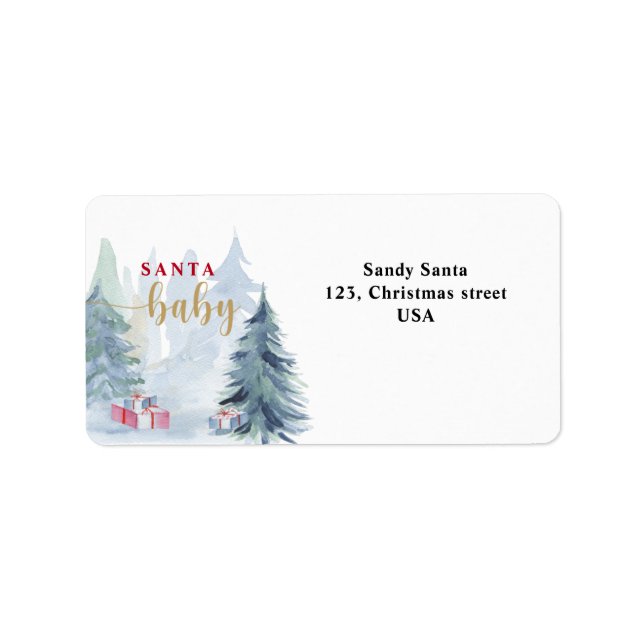 Watercolor winter landscape -  label (Front)