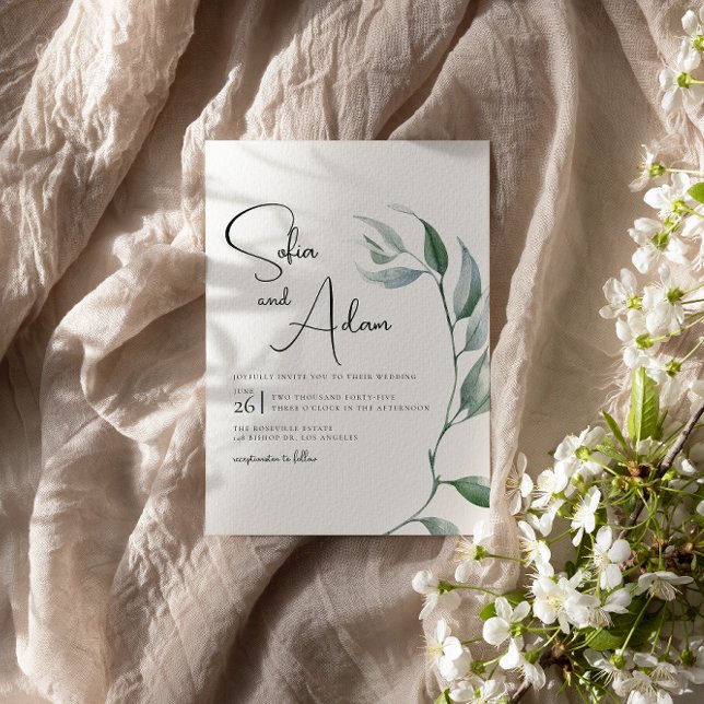 Watercolor Winter Leaves Wedding Party Invitation (Creator Uploaded)