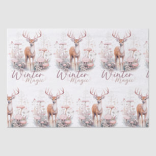 Watercolor Winter Magic Deer  Tissue Paper