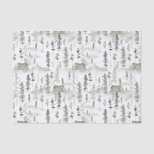 Watercolor Winter Pines Tissue Paper