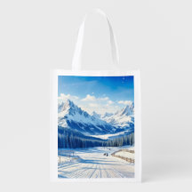 watercolor winter sports background snow covered