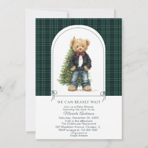 Watercolor  Winter  Teddy bear ChristmasInvitation Invitation