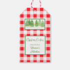 Watercolor Winter Tree Red Check COOKIES with Love