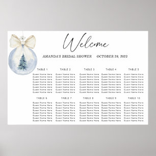 Watercolor winter wedding seating chart