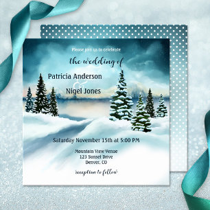 Watercolor Winter Wonderland Wedding Invitation