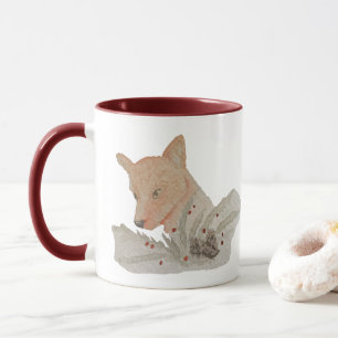 Watercolor Winter Woodland Fox Mug