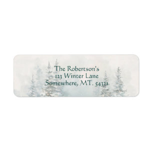 Watercolor Wintery Scene Return Address Label