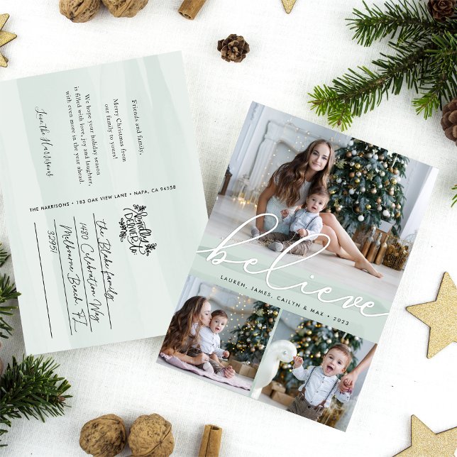 Watercolor Wishes l Holiday Photo Postcard (Creator Uploaded)